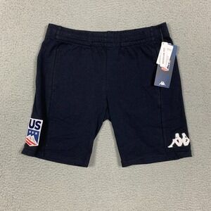 NWT Kappa US Ski Team Sweat Shorts Women's Medium Dark Navy Logo 6Cento Walozip